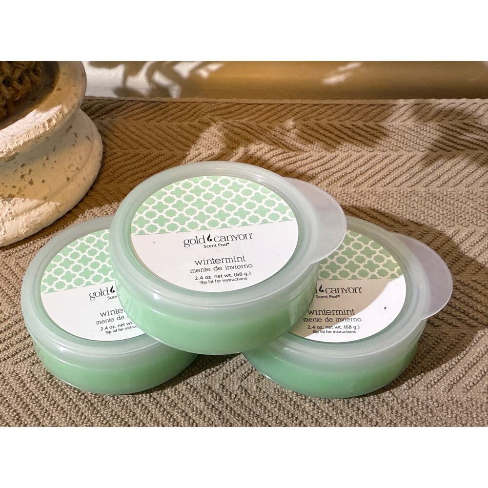 Gold Canyon Candle Scent pods Wintermint Wax melts for warmers HTF Set of 3